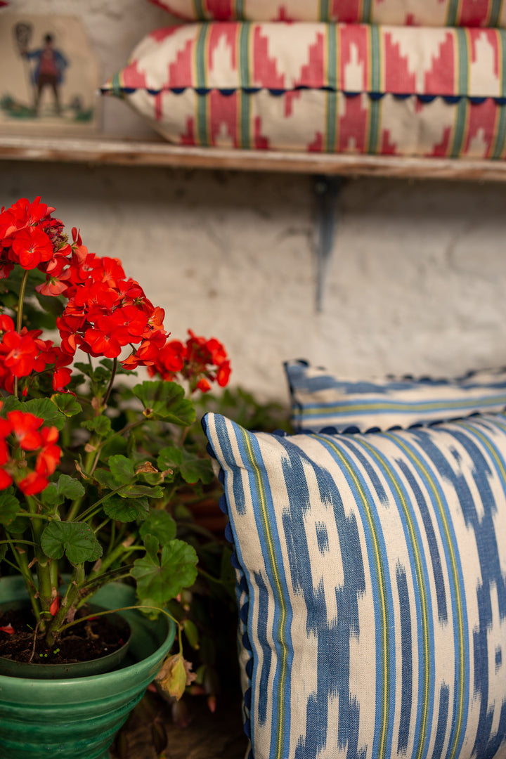 BUJOSA FABRIC - MULTI STRIPE WITH INDIGO CHEVRON