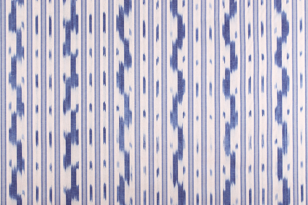 VICENS FABRIC - PALE BLUE STRIPE WITH INDIGO WAVE