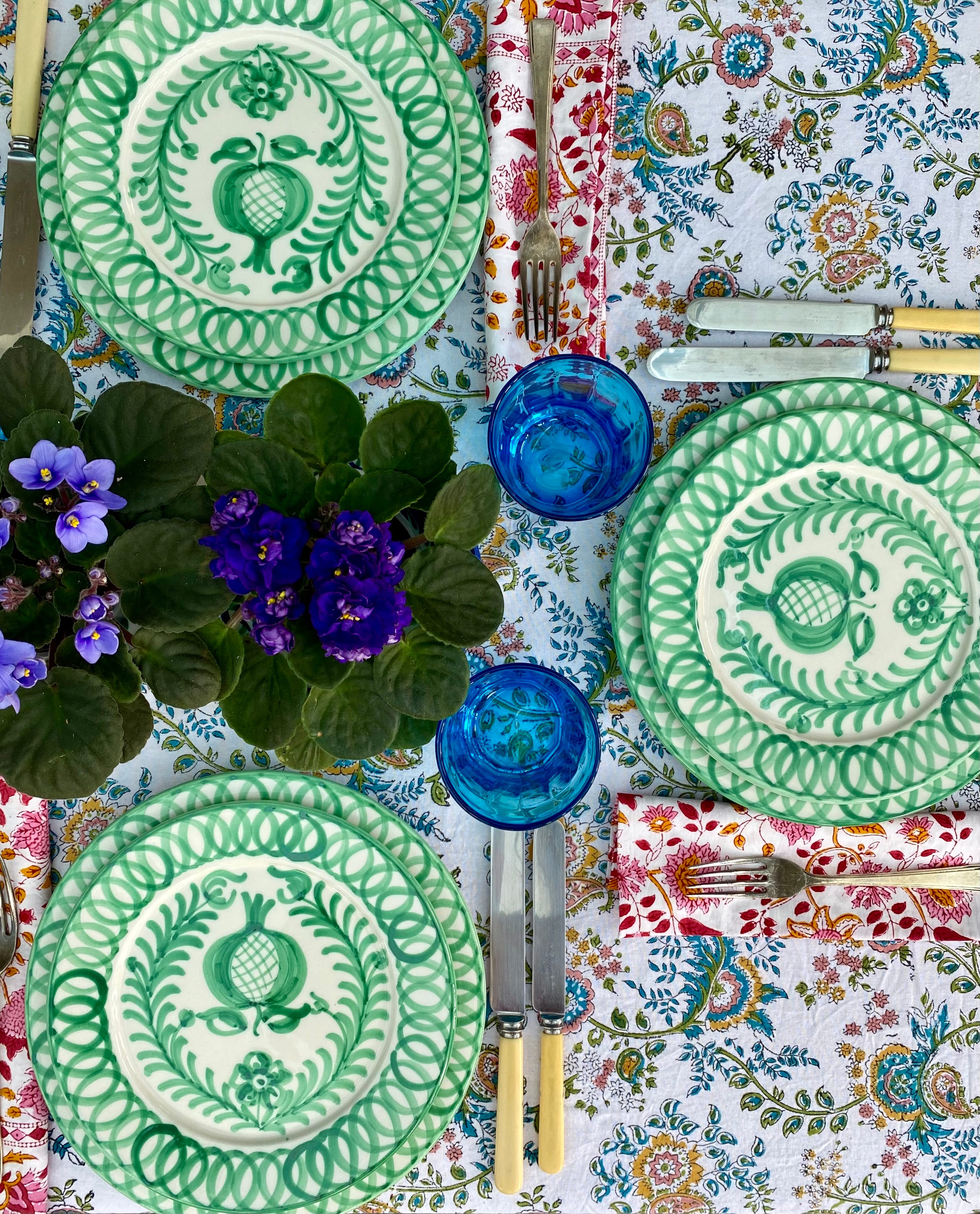 MEADOW TABLECLOTH IN TEAL