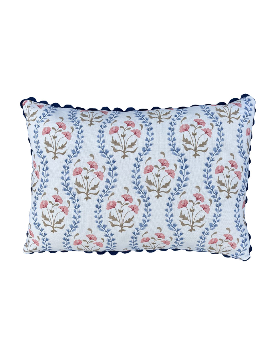 PARDIS FABRIC CUSHION IN IZNIK VINE DELFT BLUE - NEW