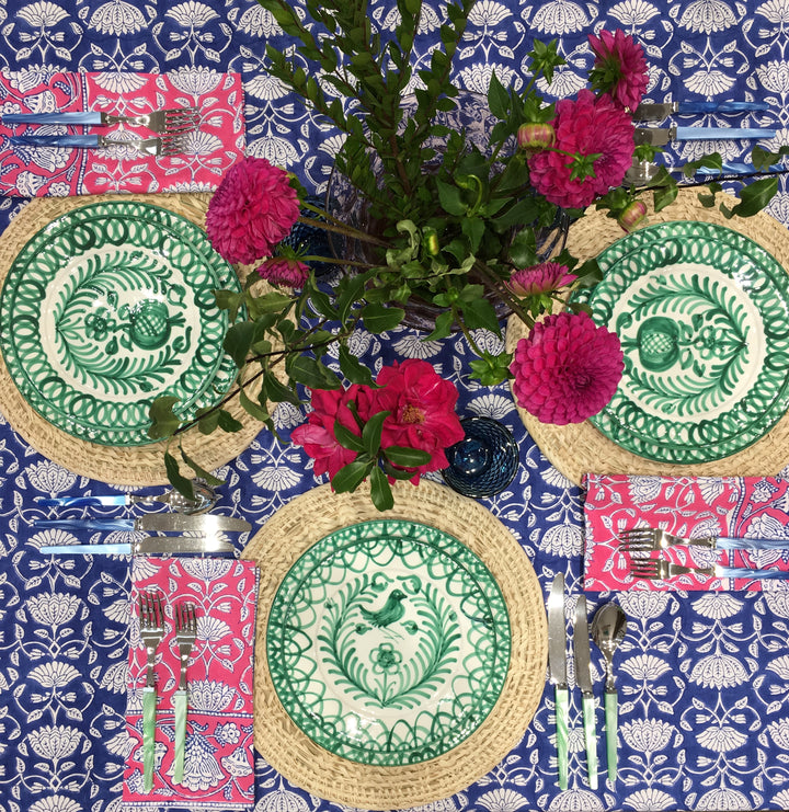 SIDE / DESSERT / SALAD PLATE - GREEN POMEGRANATE DESIGN