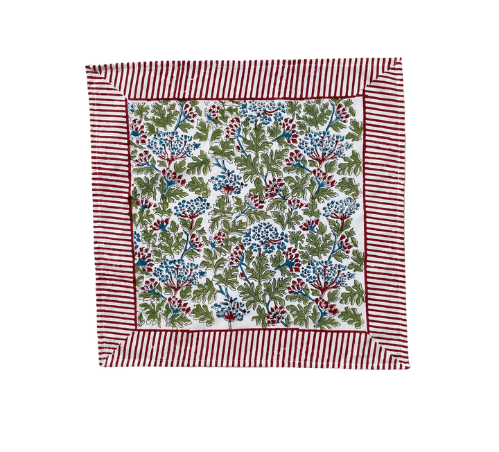 KELPIE NAPKIN IN GREEN/RED (SET OF 4)