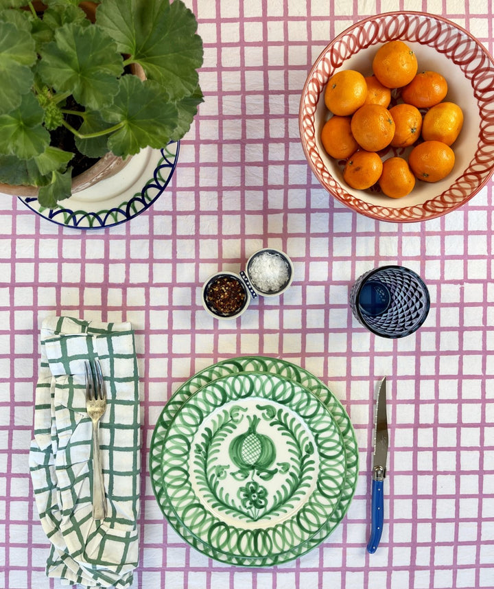 PINK RUFFLE CHECK TABLECLOTH - Sale 30% off