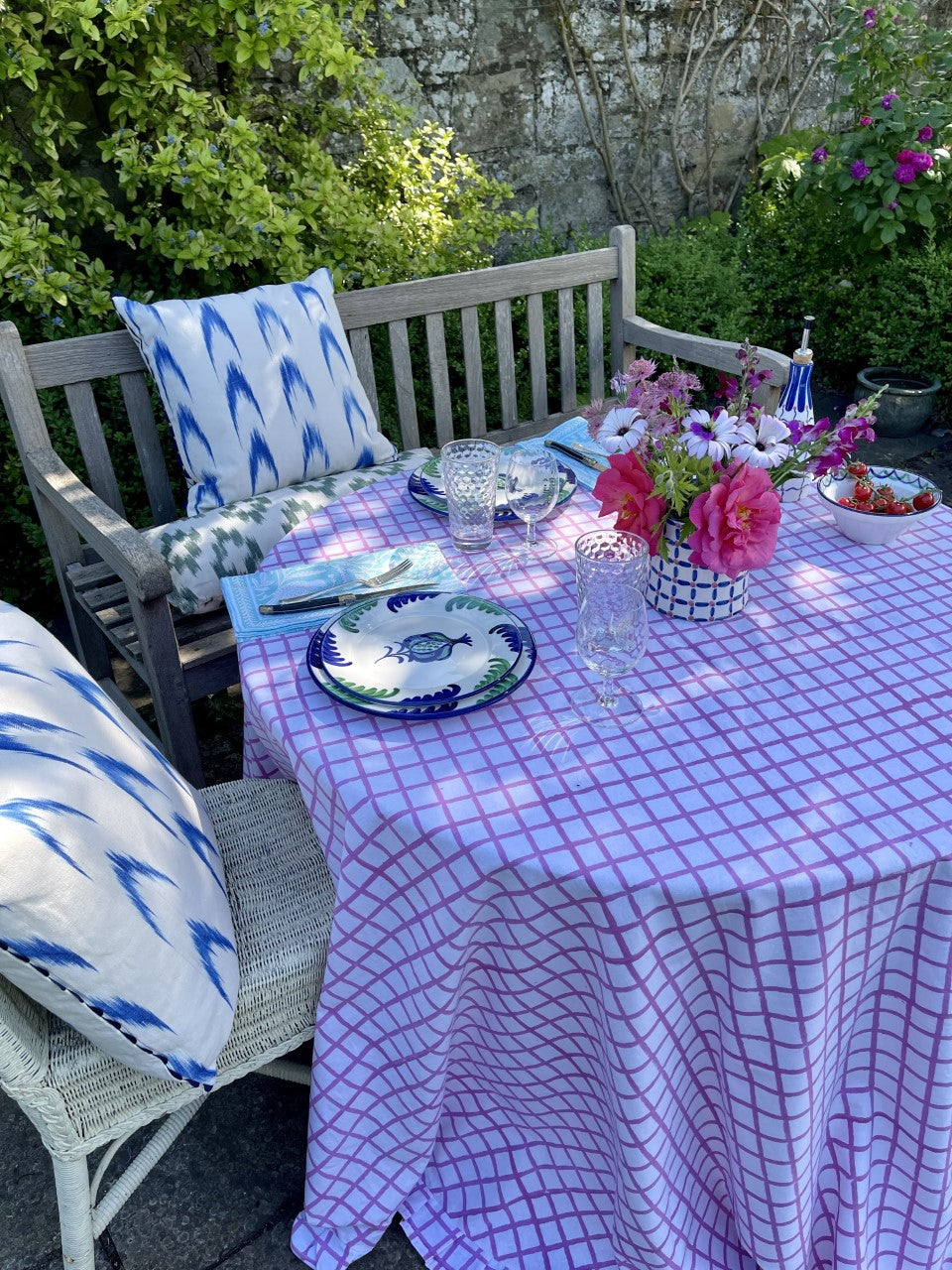 Pink Ruffle Tablecloth Pink Ruffle Check Tablecloth 30% Off | The Mews Fabrics & Furnishings