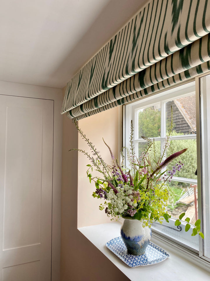 TEIXITS RIERA - RAILINGS GREEN STRIPE WITH CHEVRON