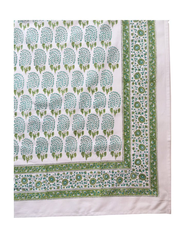 BUMBLE TABLECLOTH IN GREEN/AQUA