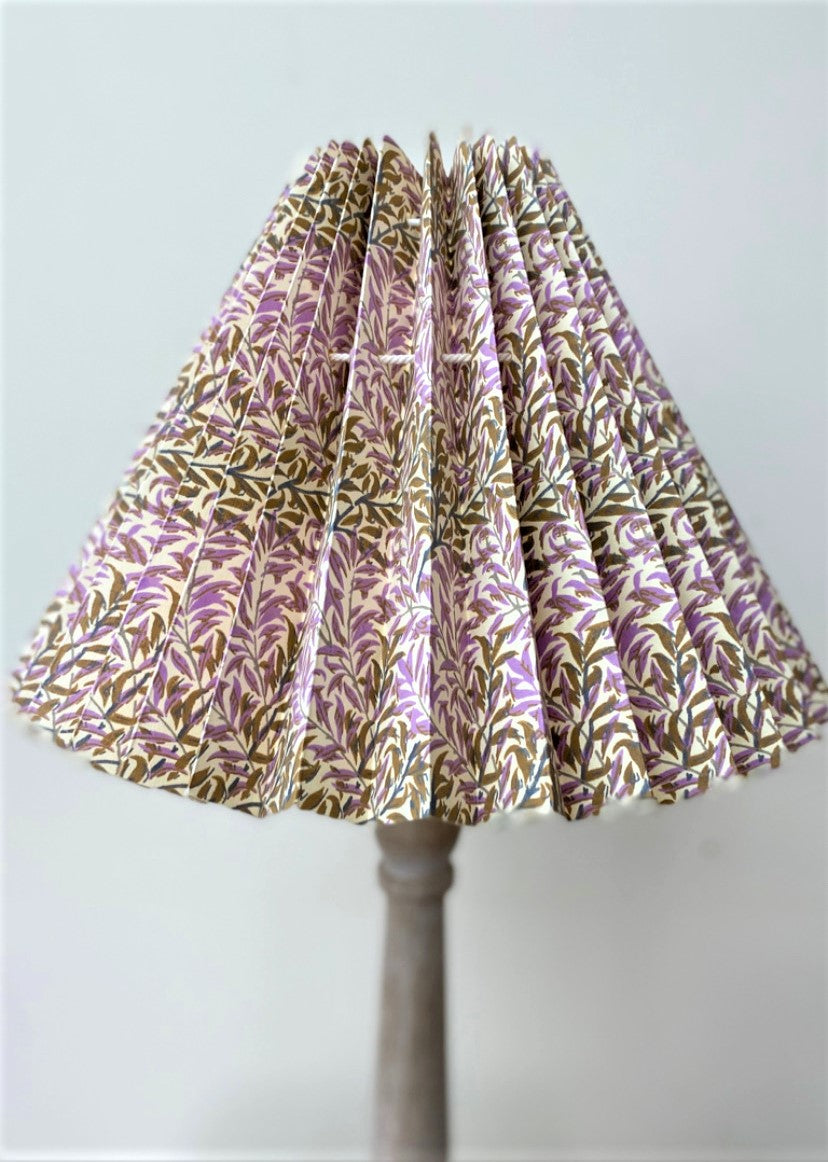 HANDMADE PAPER LAMPSHADE IN HEATHER GOLD