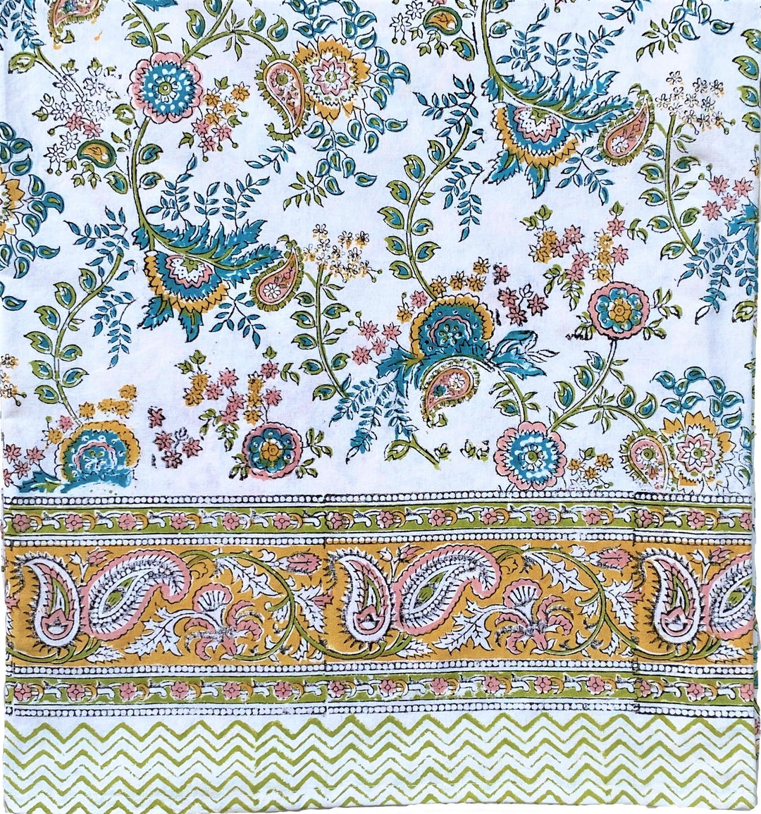 MEADOW TABLECLOTH IN TEAL - SALE 25% off