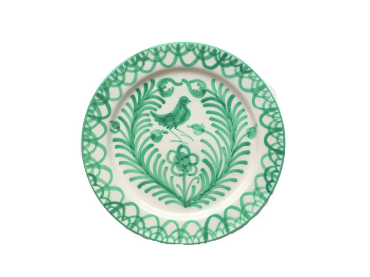 DINNER PLATE - GREEN BIRD DESIGN