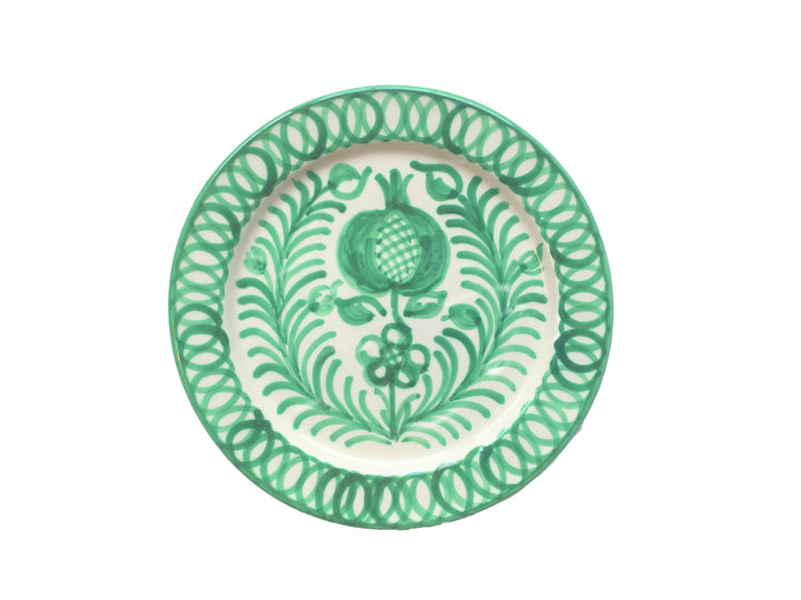 DINNER PLATE - GREEN POMEGRANATE DESIGN