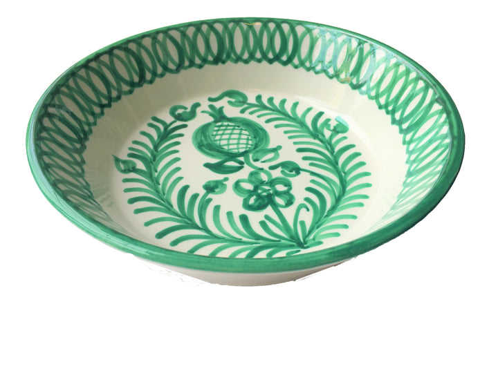 LARGE BOWL (LEBRILLO) -  GREEN POMEGRANATE DESIGN