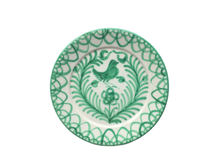 SIDE / DESSERT / SALAD PLATE - GREEN BIRD DESIGN