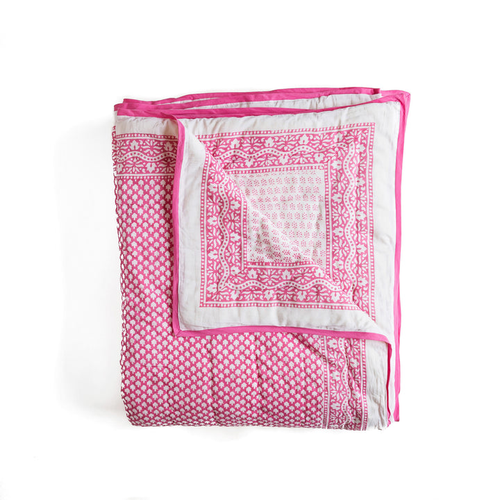 CHICKEN FEET QUILT IN PINK - Sale 25% off