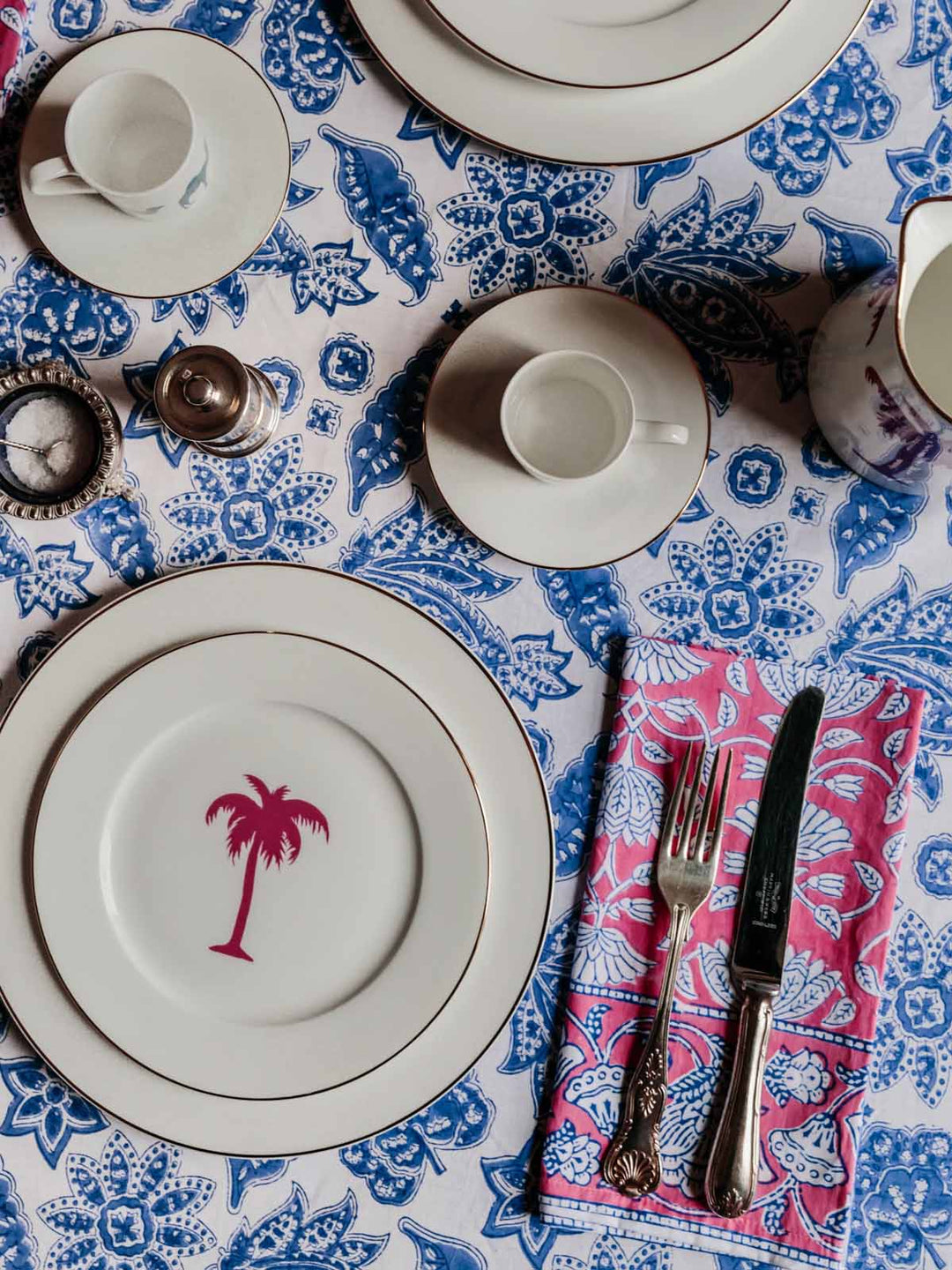 ROBERTA JAL TABLECLOTH IN BLUE