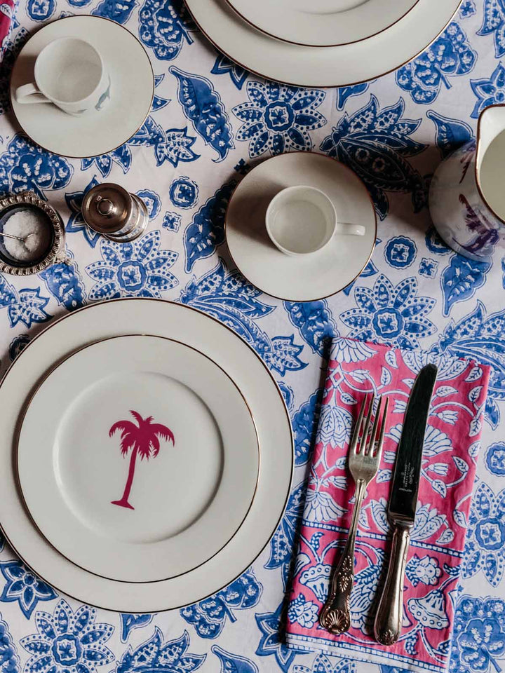 ROBERTA JAL TABLECLOTH IN BLUE