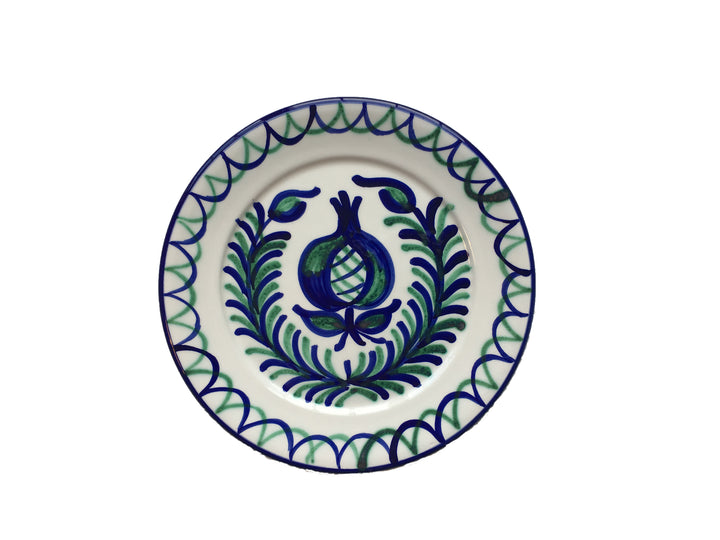 SIDE / DESSERT / SALAD PLATE - POMEGRANATE AND FERNS
