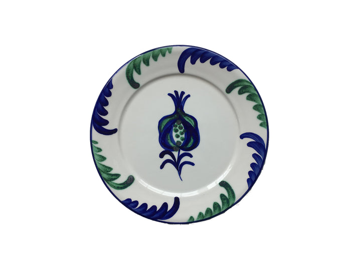SIDE / DESSERT / SALAD PLATE - POMEGRANATE WITH SIDE FERNS - Part of our Soho Home Collection