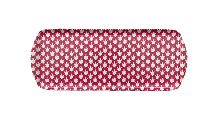 MELAMINE TRAY - CHICKEN FEET PATTERN, PINK - Sale 25% off