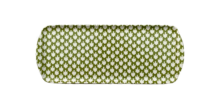MELAMINE TRAY - CHICKEN FEET PATTERN, GREEN - Sale 25% off