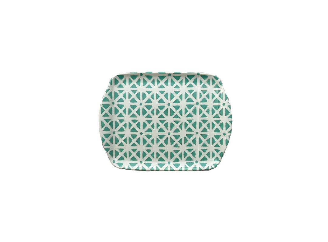 MELAMINE TRAY - SUNFLOWER PATTERN, AQUA - Sale 25% off