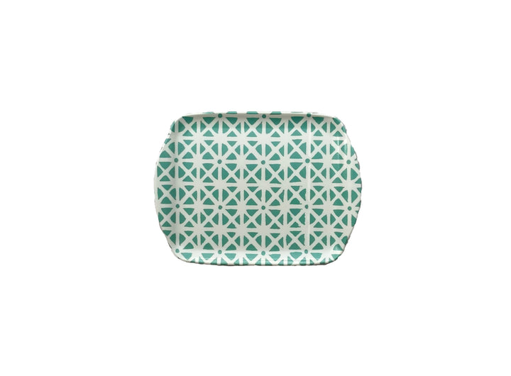 MELAMINE TRAY - SUNFLOWER PATTERN, AQUA - Sale 25% off