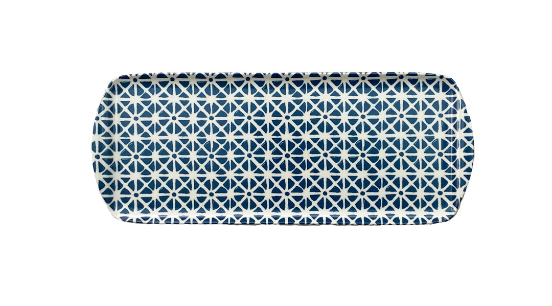 MELAMINE TRAY - SUNFLOWER PATTERN, BLUE - Sale 25% off
