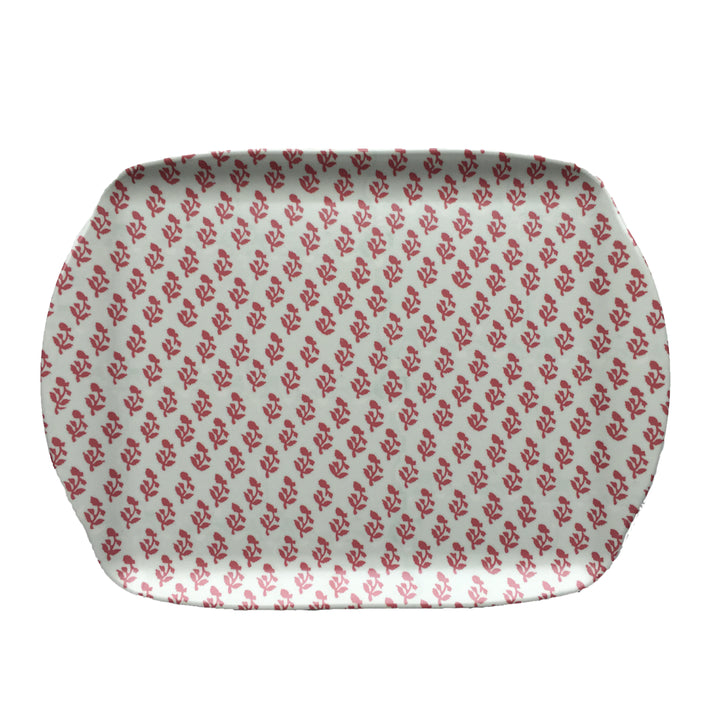 MELAMINE TRAY - SMALL TREE PATTERN, PINK
