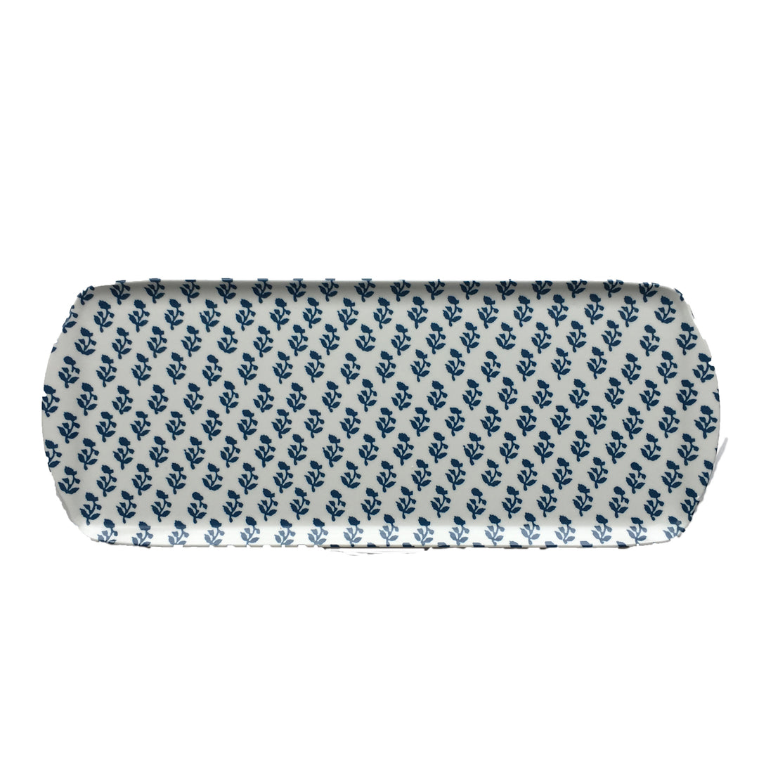 MELAMINE TRAY - SMALL TREE PATTERN, BLUE