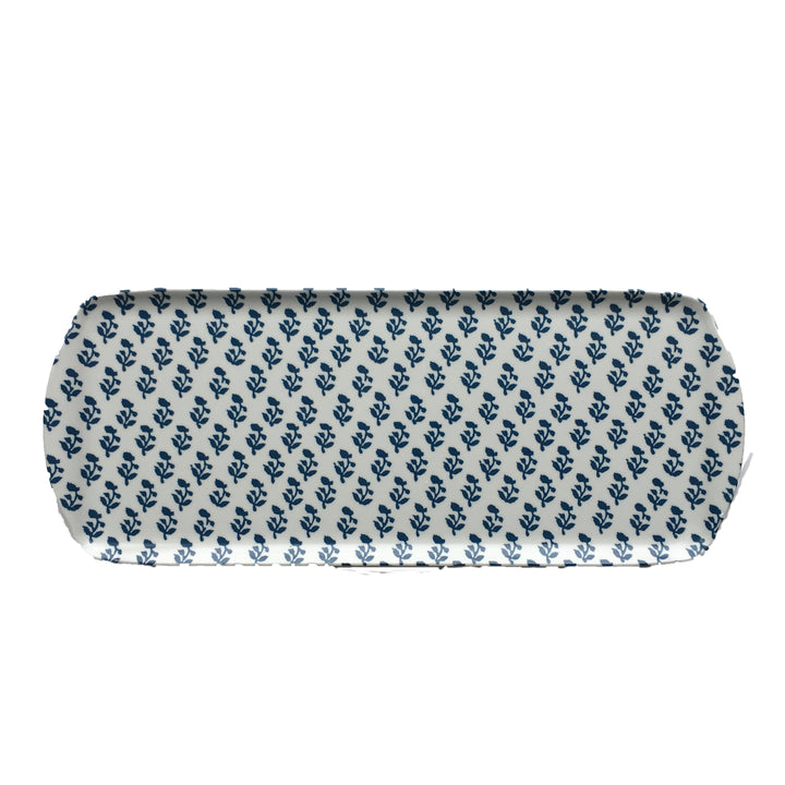 MELAMINE TRAY - SMALL TREE PATTERN, BLUE