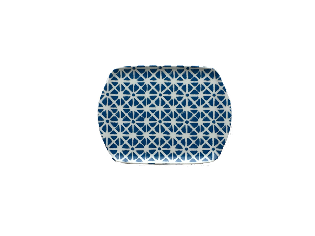 MELAMINE TRAY - SUNFLOWER PATTERN, BLUE - Sale 25% off