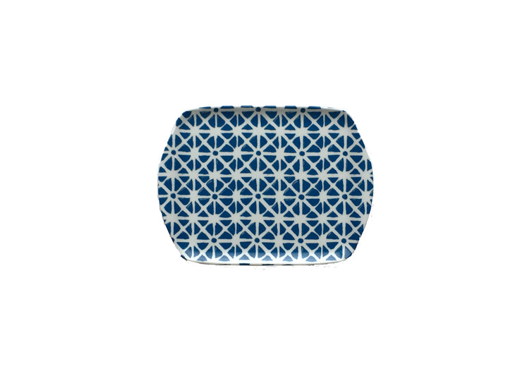 MELAMINE TRAY - SUNFLOWER PATTERN, BLUE - Sale 25% off