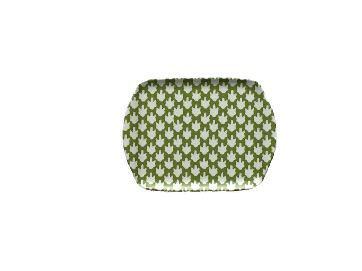 MELAMINE TRAY - CHICKEN FEET PATTERN, GREEN - Sale 25% off