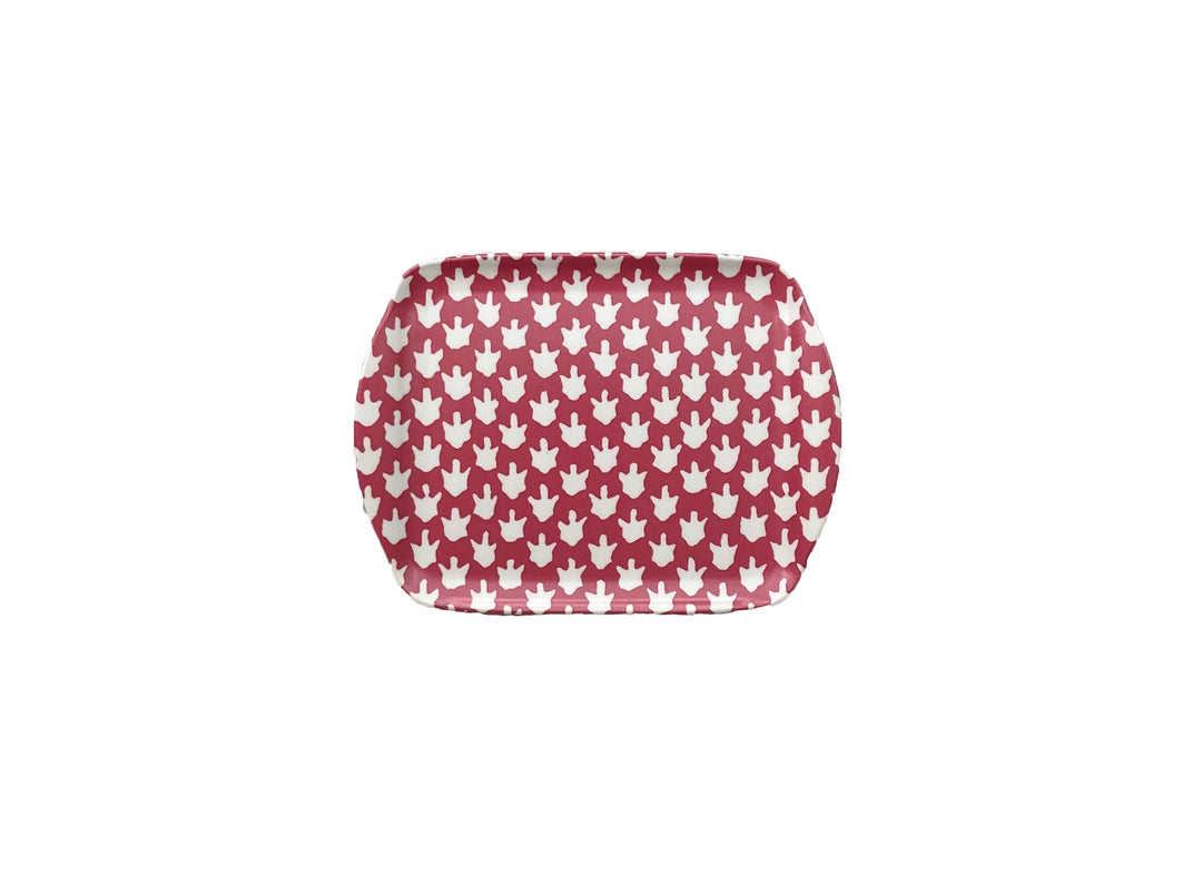 MELAMINE TRAY - CHICKEN FEET PATTERN, PINK - Sale 25% off