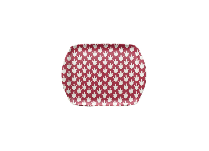 MELAMINE TRAY - CHICKEN FEET PATTERN, PINK - Sale 25% off