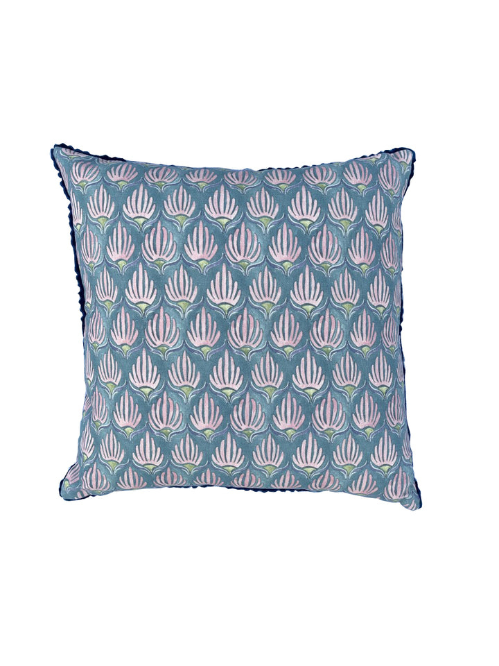 PARDIS FABRIC CUSHION IN TULIPS JADE