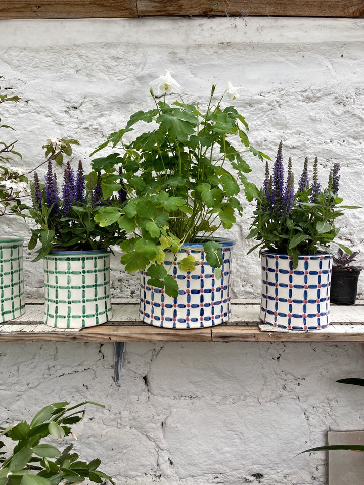 SMALL FLOWER POT - DASH DOT JUST GREEN